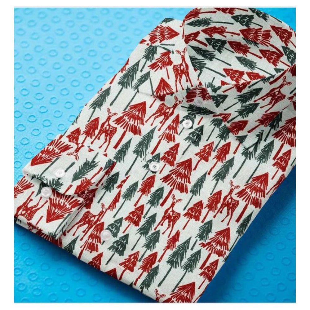 Swagvastra Men's Cotton Blended Printed Full Sleeve Shirt (Multicolor)