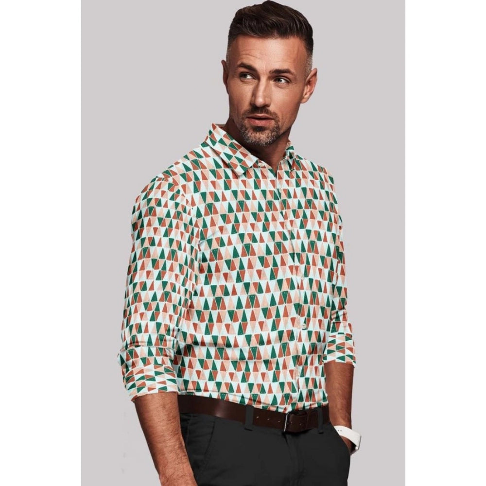 Swagvastra Men's Cotton Blended Printed Full Sleeve Shirt (Multicolor)