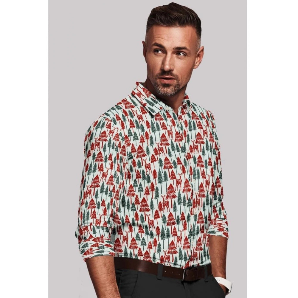Swagvastra Men's Cotton Blended Printed Full Sleeve Shirt (Multicolor)