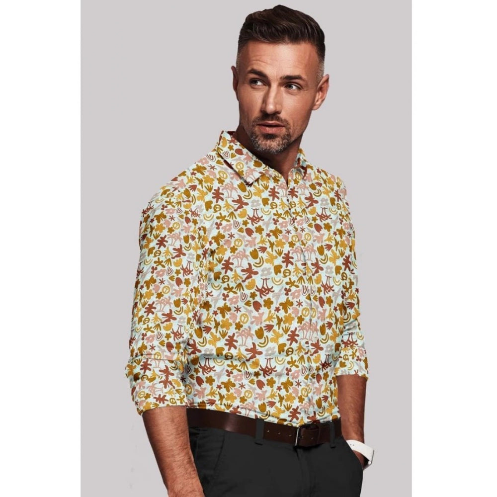 Swagvastra Men's Cotton Blended Printed Full Sleeve Shirt (Multicolor)