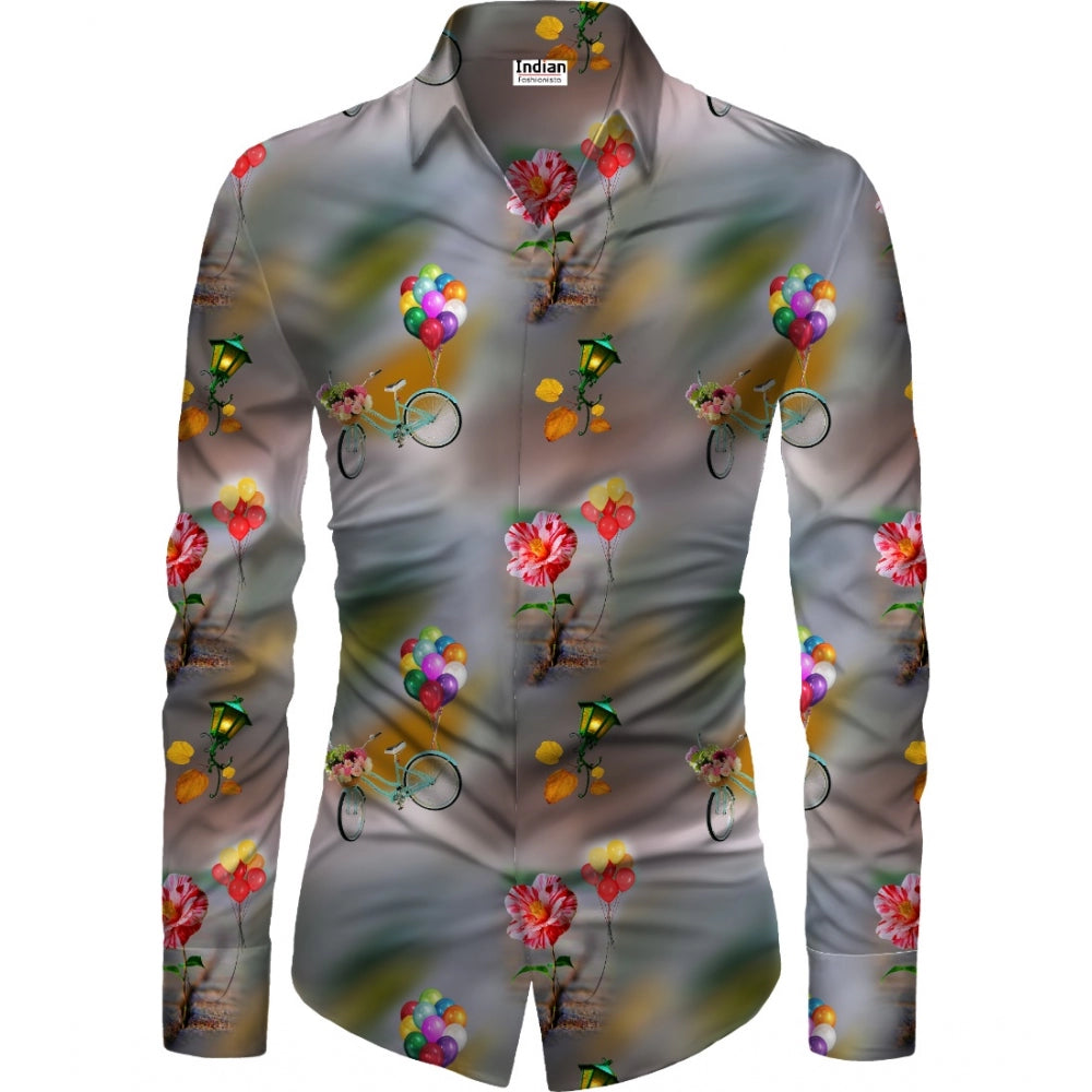 Swagvastra Men's Casual Floral Printed Cotton Blend Unstitched Shirt Fabric 1.6 Mtrs (Multicolor)