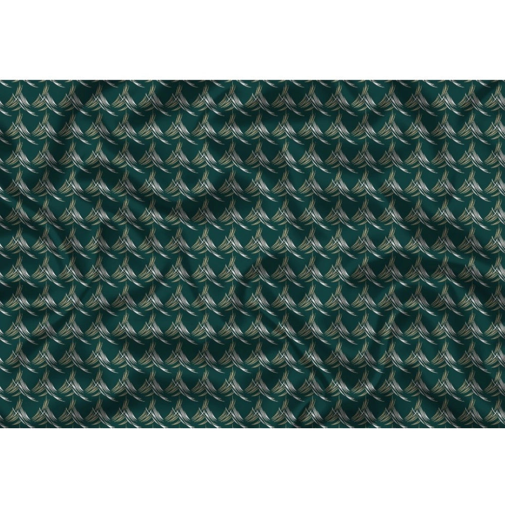 Swagvastra Men's Casual Floral Printed Cotton Blend Unstitched Shirt Fabric 1.6 Mtrs (Dark Green)