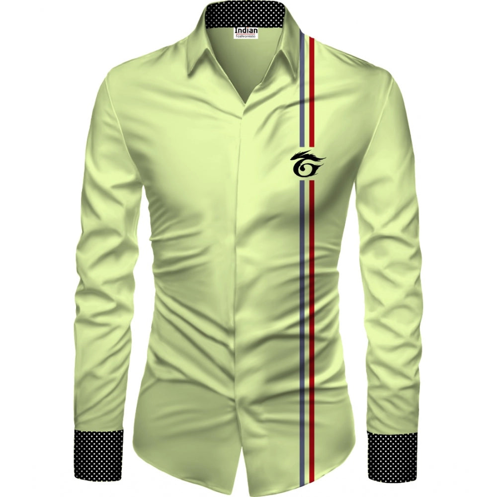Swagvastra Men's Casual Floral Printed Cotton Blend Unstitched Shirt Fabric 1.6 Mtrs (Green)