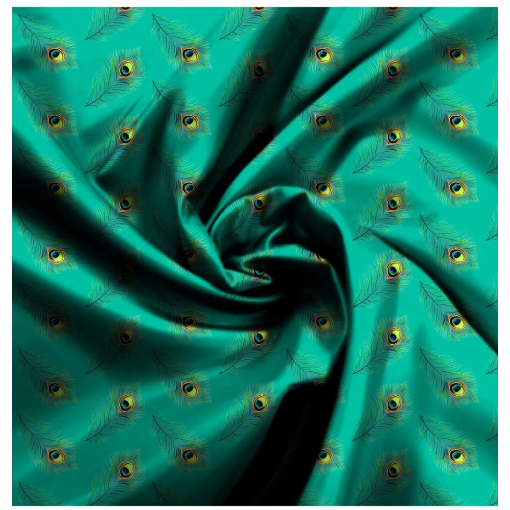 Swagvastra Men's Casual Floral Printed Cotton Blend Unstitched Shirt Fabric 1.6 Mtrs (Green)