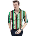 Swagvastra Men's Casual Floral Printed Cotton Blend Unstitched Shirt Fabric 1.6 Mtrs (Green)