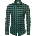 Swagvastra Men's Casual Floral Printed Cotton Blend Unstitched Shirt Fabric 1.6 Mtrs (Dark Green)