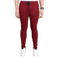 Generic Men's Casual Cotton Striped Full Length Track Pant (Maroon)